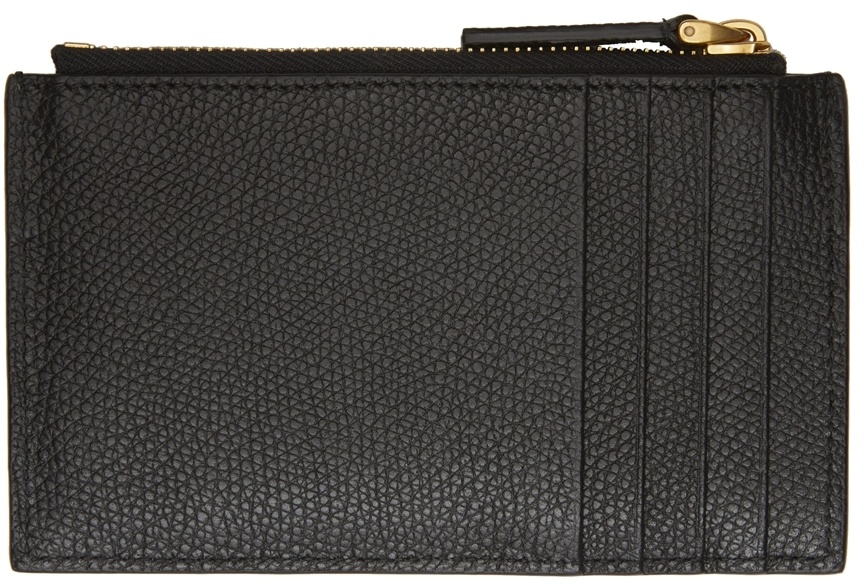 Valentino Vlogo Signature Grainy Leather Card Holder In Brown