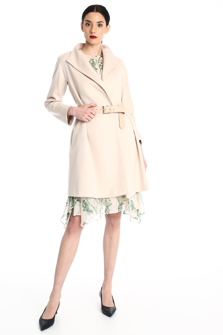 Max Mara Trumpet-shaped Coat In Nude