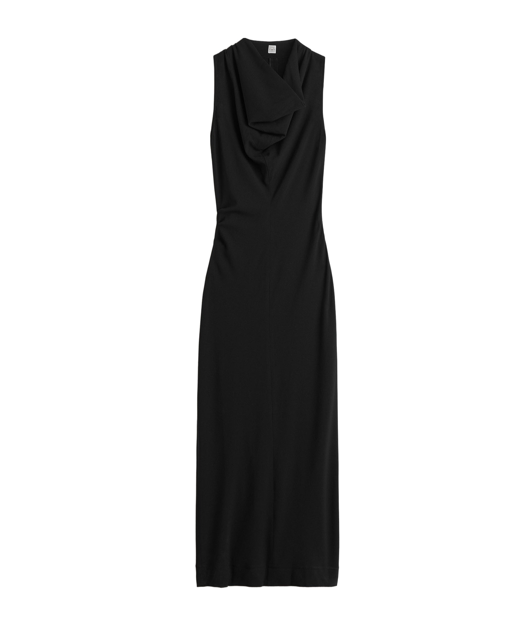 Totême Cowl-neck Crepe Maxi Dress In Black