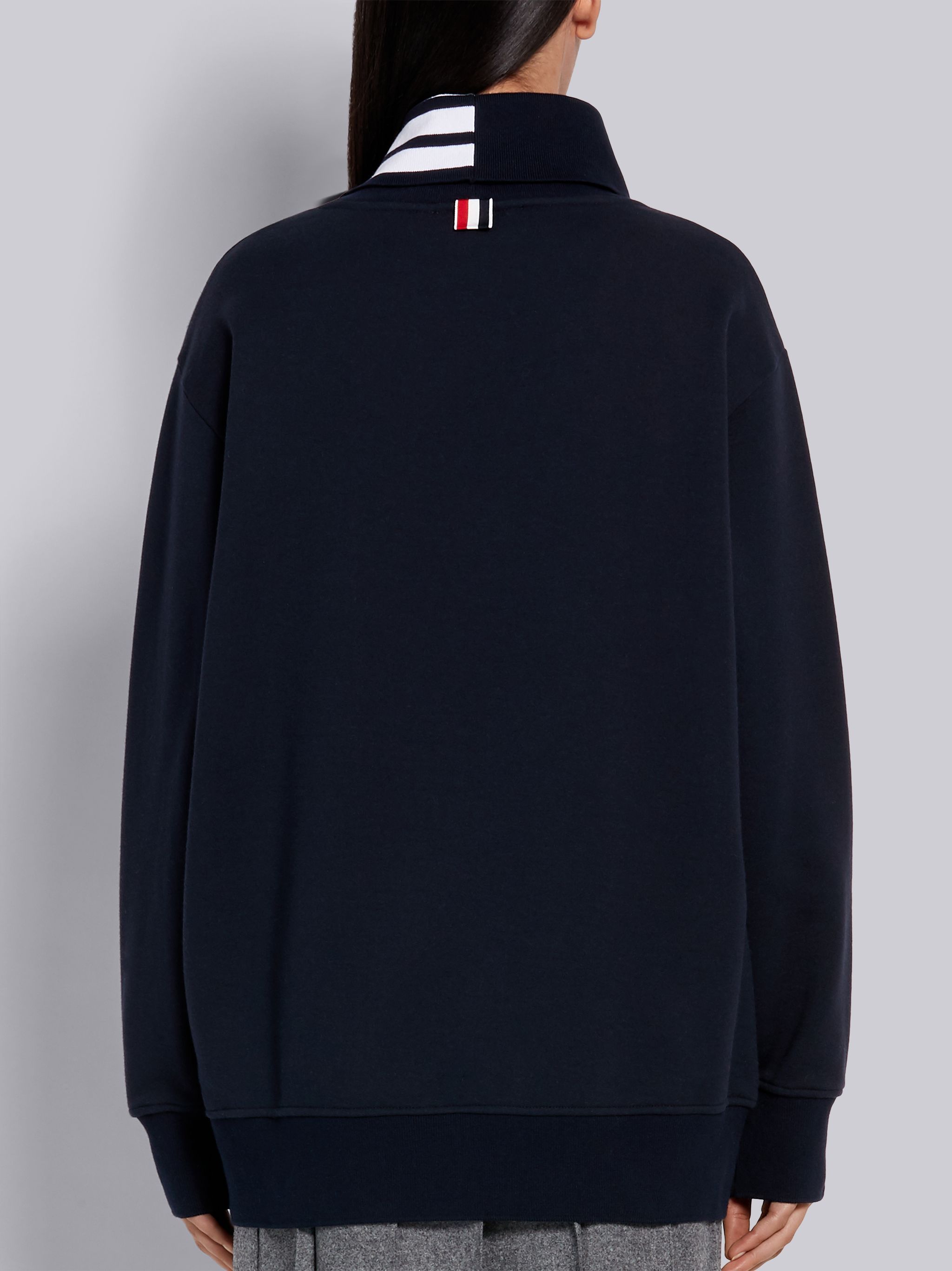 Thom Browne 4-bar Stripe Intarsia Turtle-neck Sweatshirt In Black