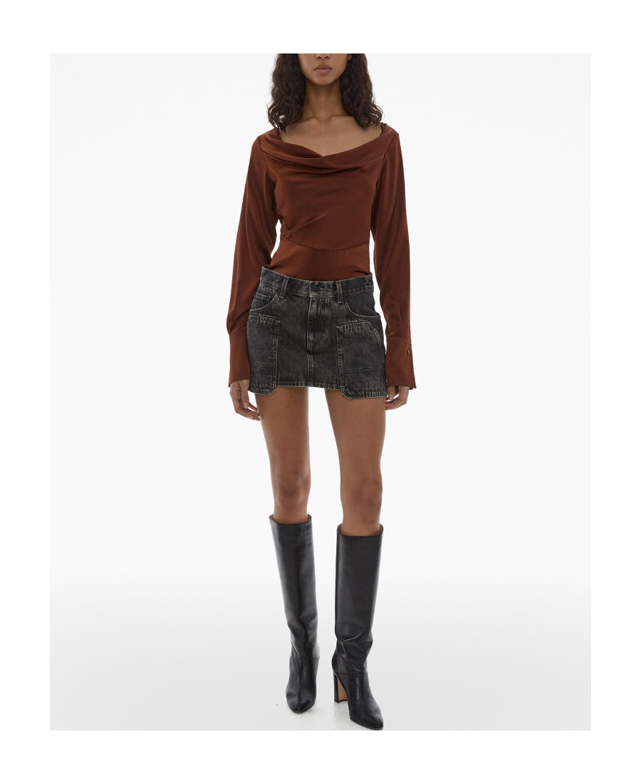 Helmut Lang Black Carpenter Denim Miniskirt In Black