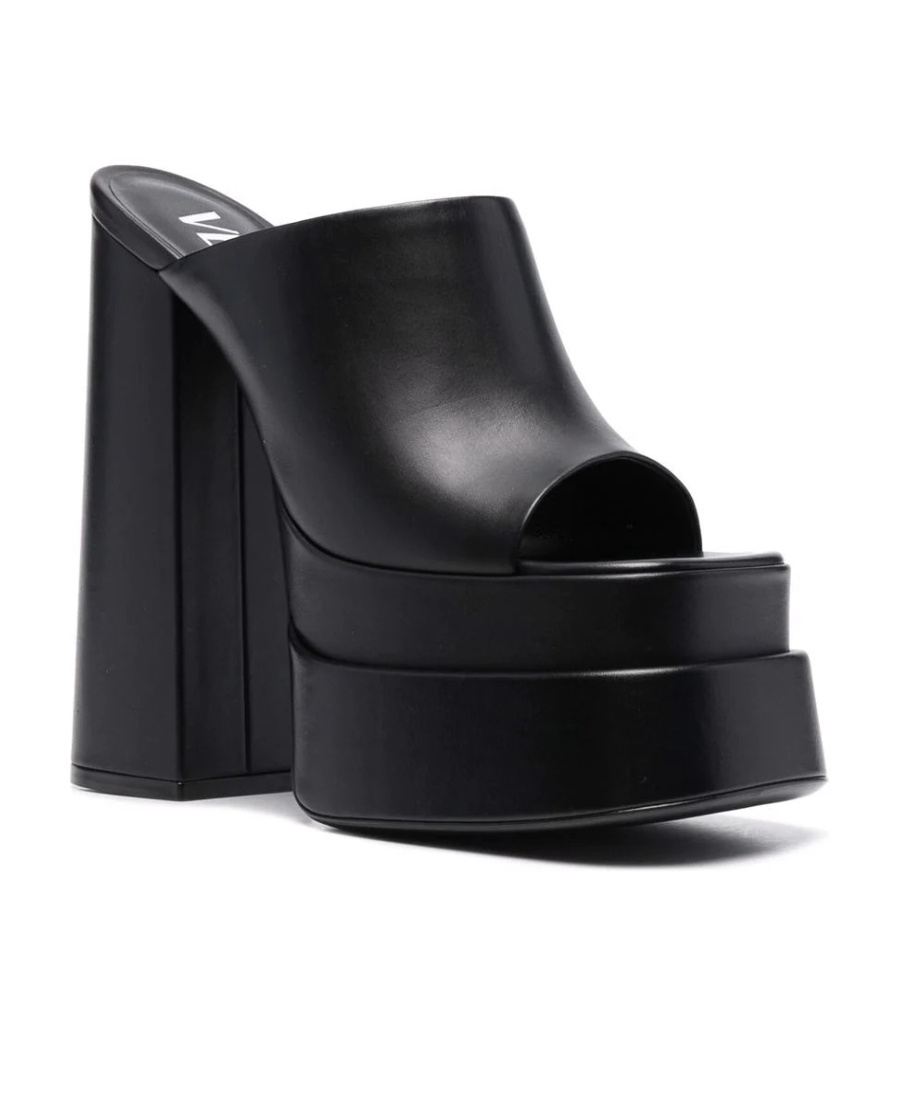 Versace Black Aevitas Platform Mules In Black
