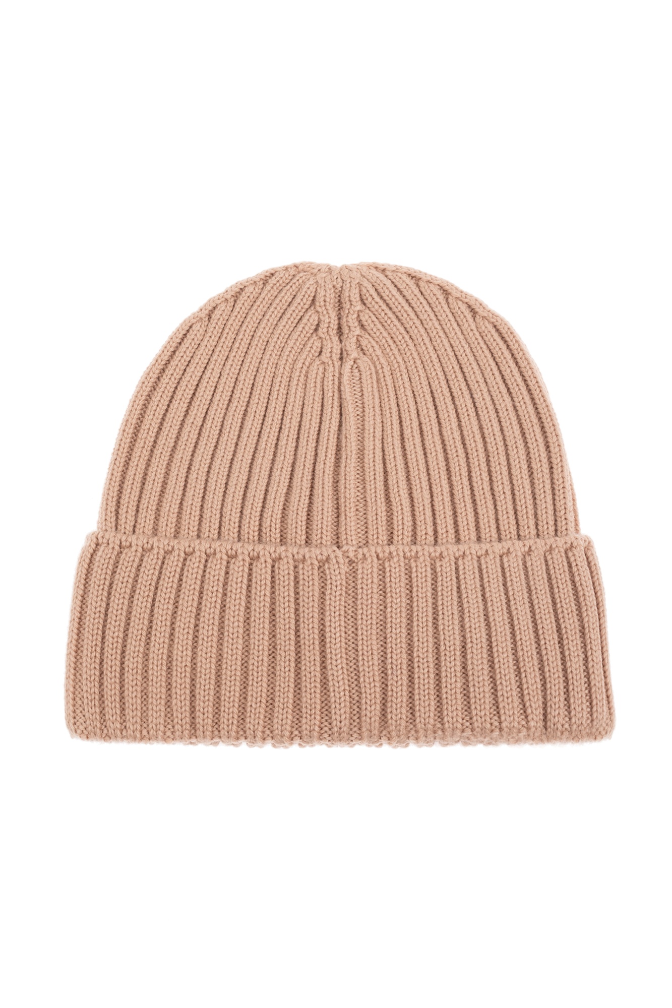 Moncler Ribbed Knit Hat In Brown