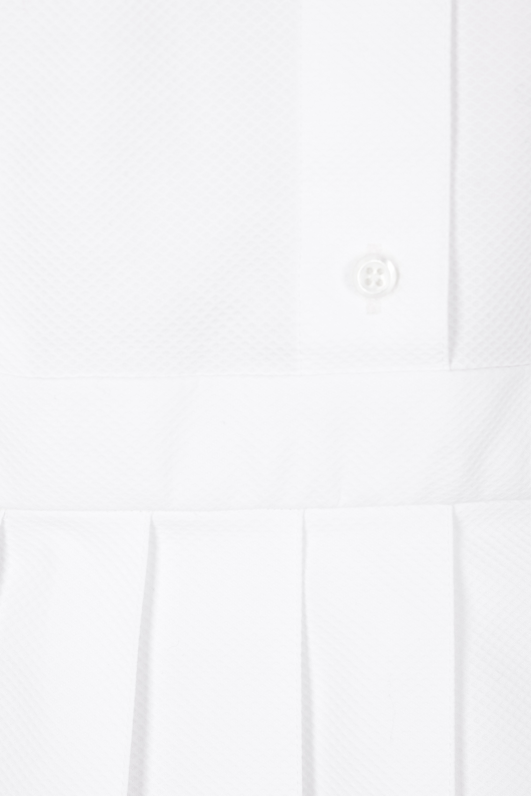 Thom Browne High Waist Pleated Skirt Polo Collar Dress In White