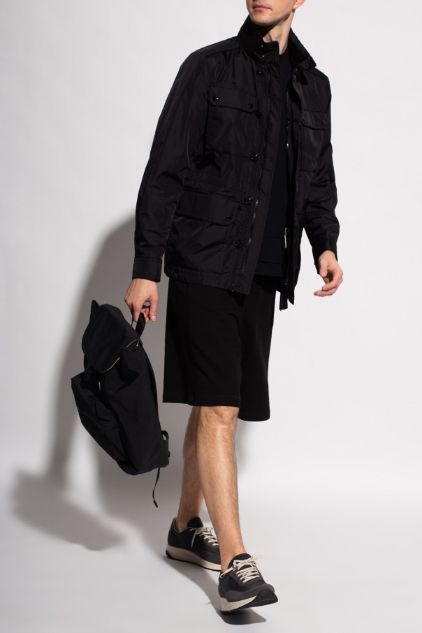 Moncler Logo-patch Shorts In Black