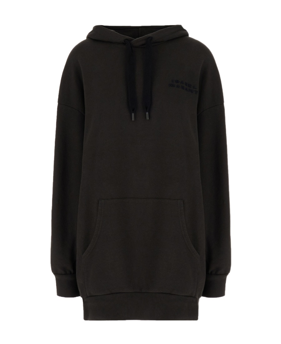 Isabel Marant Solena Logo-embroidered Oversized Hoodie In Black