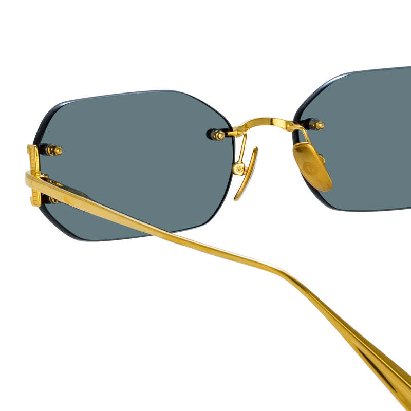 Linda Farrow Magali Sunglasses In Yellow Gold