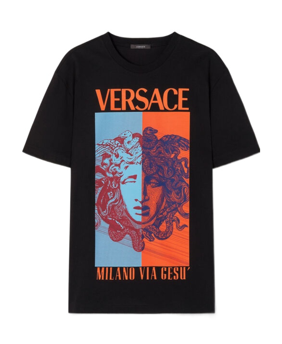 Versace Medusa-print T-shirt In Black