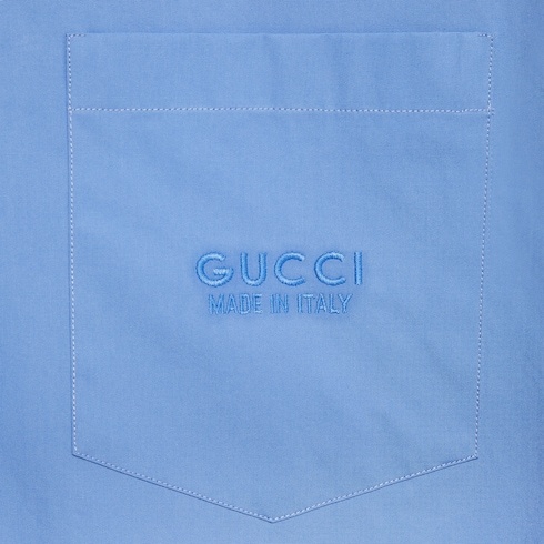 Gucci Hemd Mit Logo-stickerei In Blue