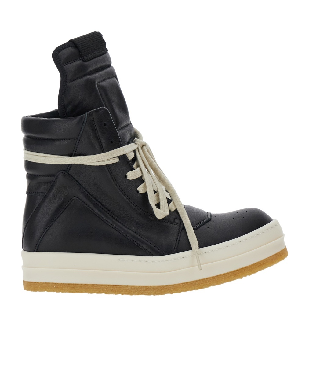 Rick Owens Geobasket Zip-fastening Sneakers In Black