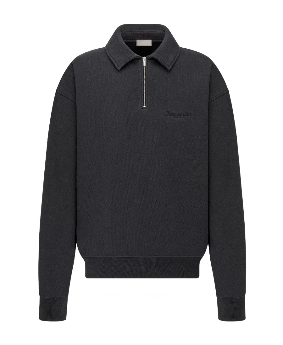 Dior Semi-zipped Sweater In Black