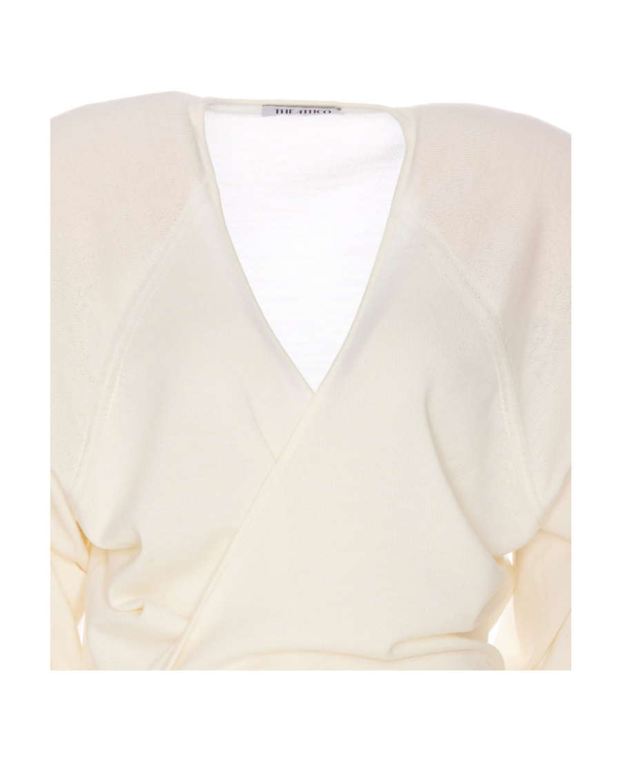 Attico The Hurely Asymmetric Hem Mini Dress In White