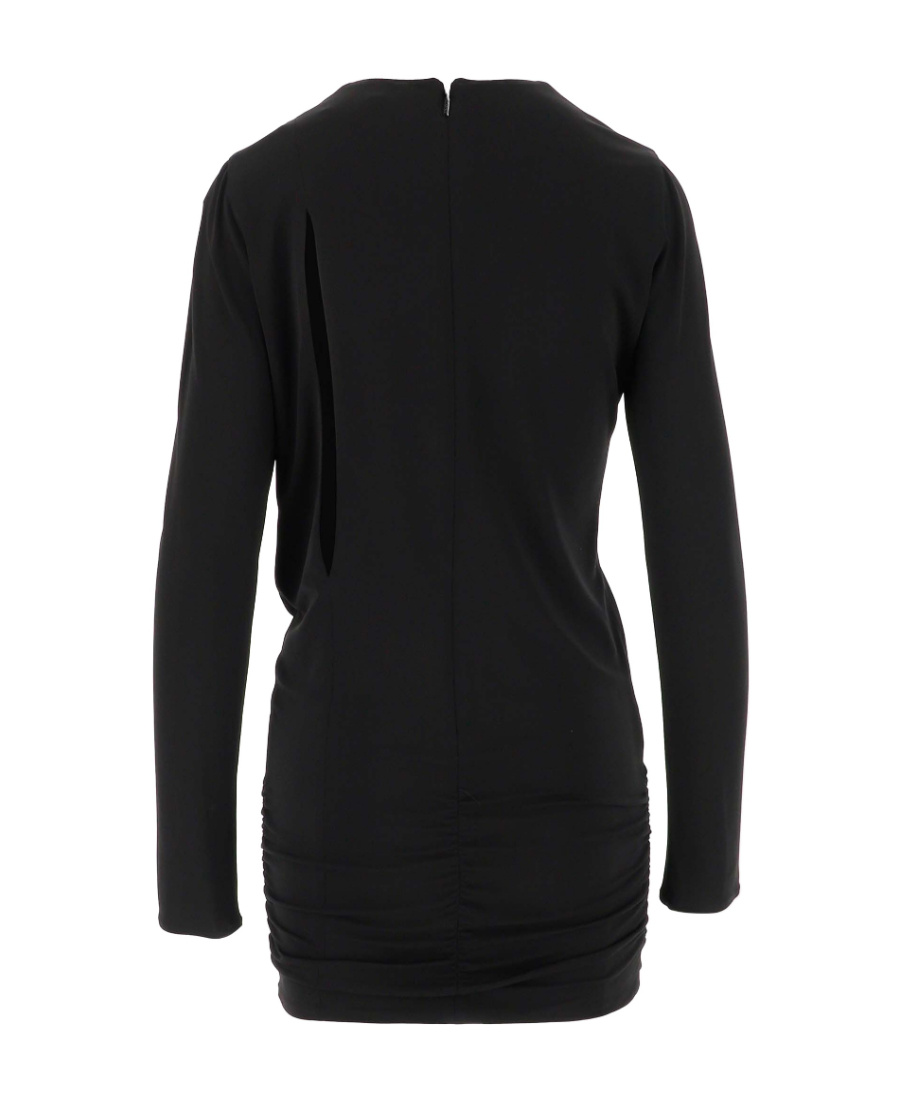 Versace Black Fitted Minidress With Cut-out Detail In Viscose Woman In Black