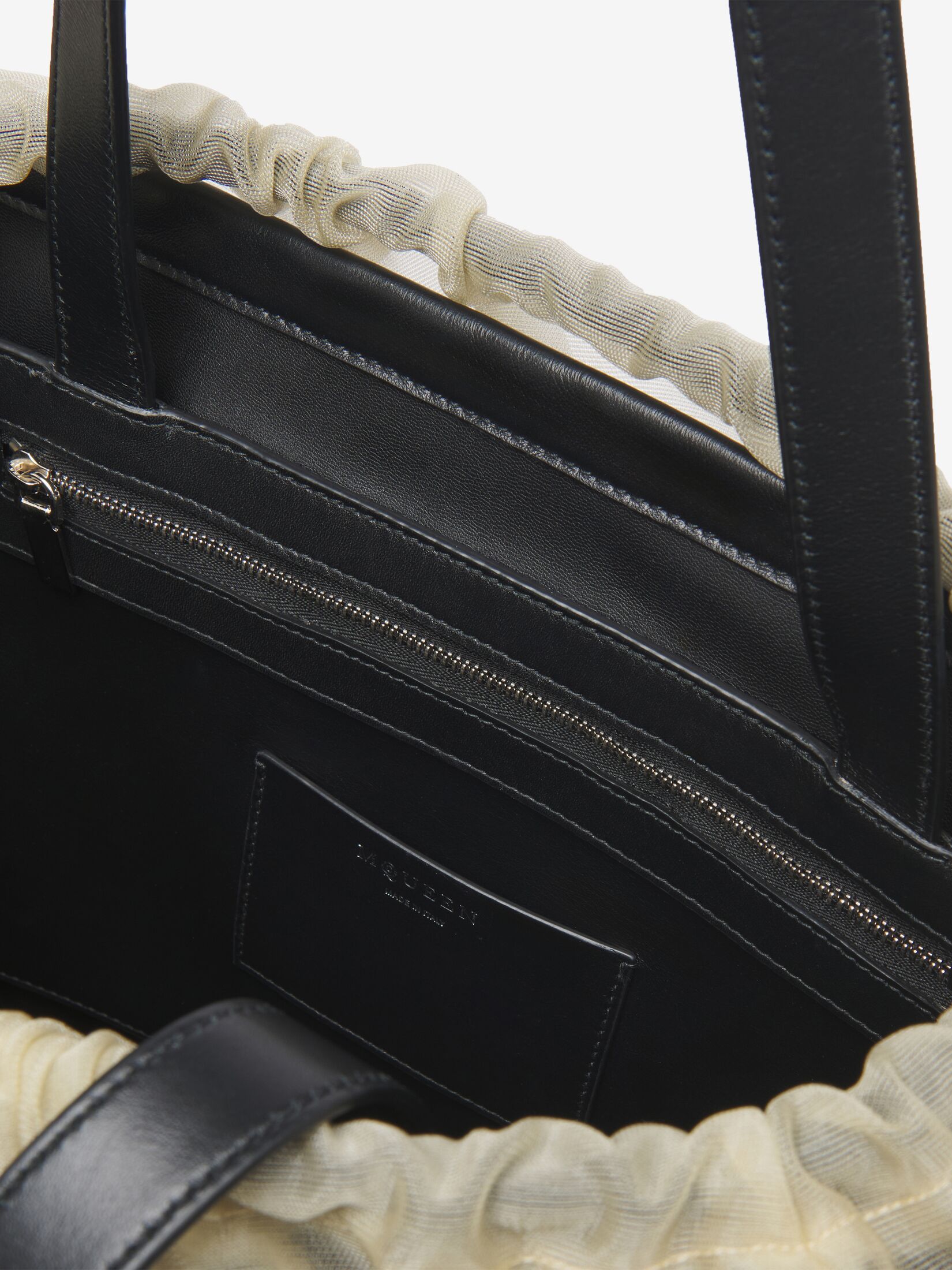 Alexander Mcqueen Women's Two-tone Leather And Tulle Nebula Shopping Bag | 8044321vp11 Color 1000 In Black