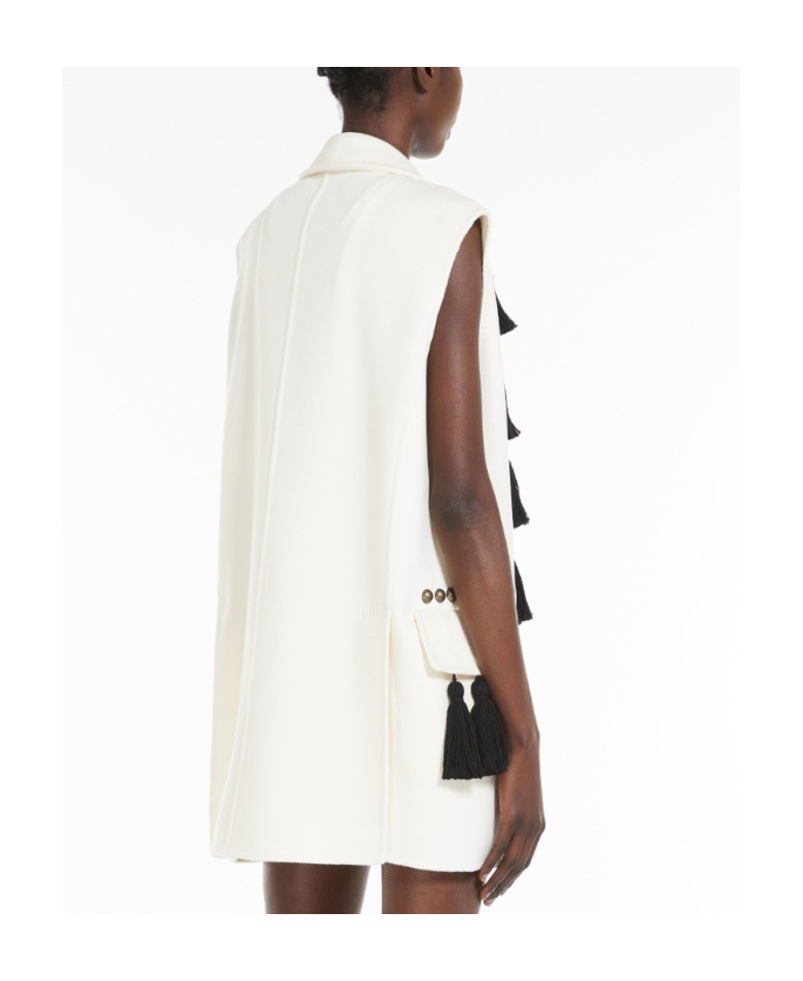 Max Mara Waistcoat With Tassel Embellishments And Notched Lapel In Gray