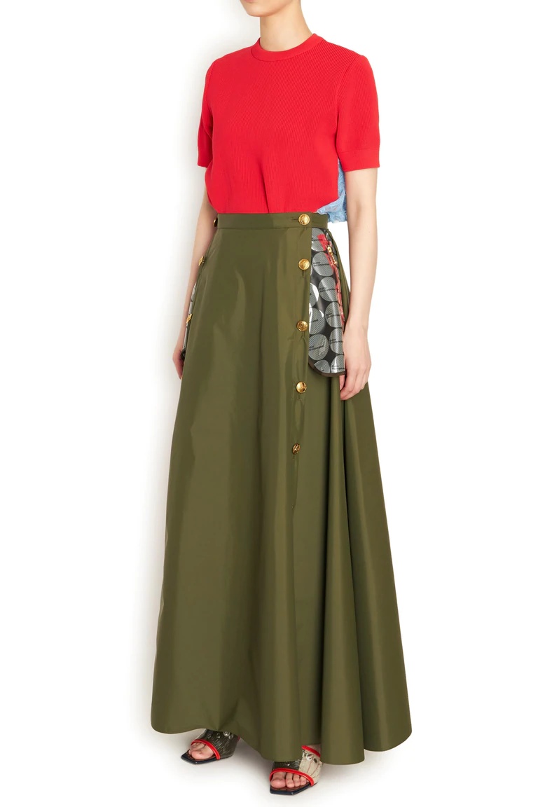 Kolor High Waist Skirt In Green