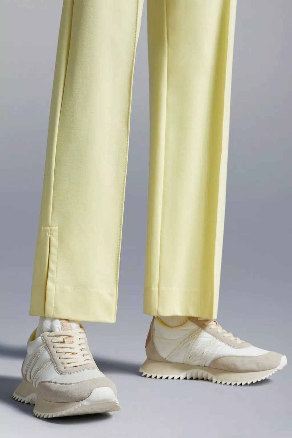 Moncler Pacey Sneakers Leather M-shaped Detail In Multi