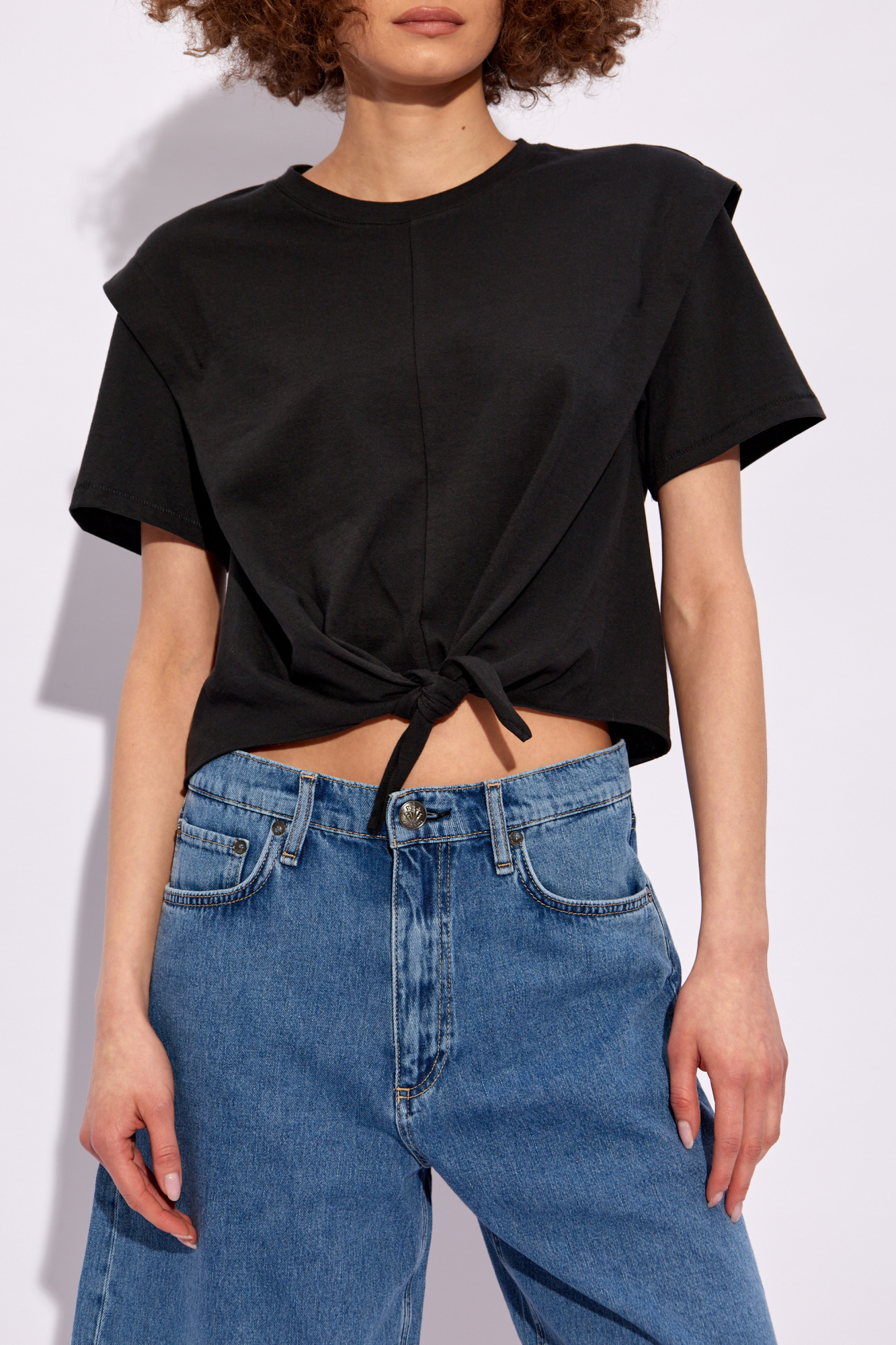 Rag & Bone Mica Knot-detail T-shirt In Black