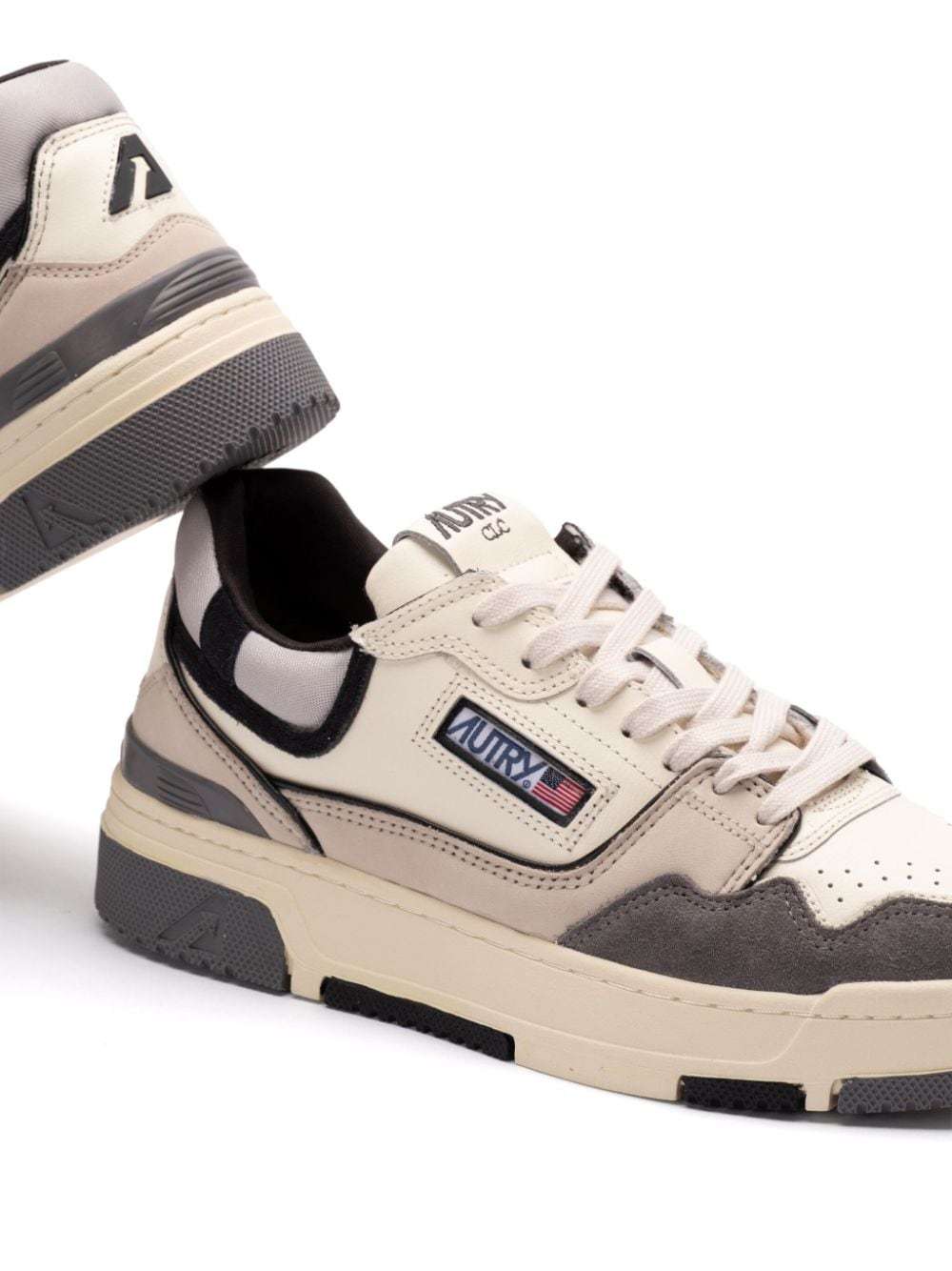 Autry Low-top Sneakers With Textured Panels And Cushioned Sole In Nude