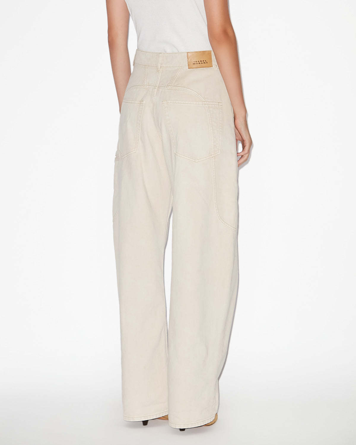 Isabel Marant Wide-leg Beryl Jeans In Ecru In White