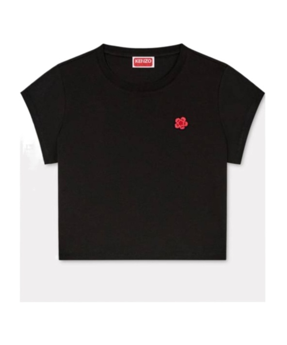Kenzo Boke Flower Embroidered T-shirt In Black