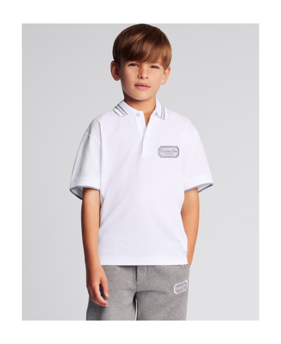 Dior Lapel Short-sleeved Polo Shirt In White