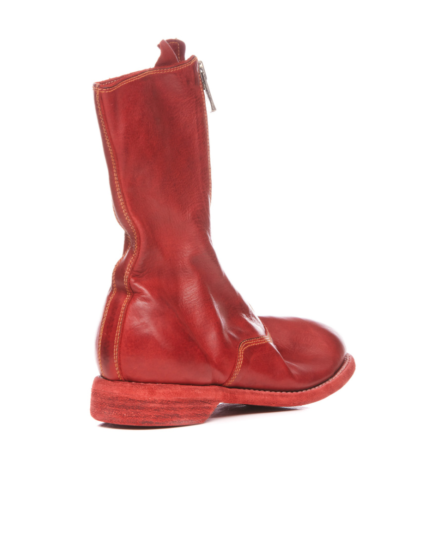 Guidi Front-zip Leather Boots In Brown