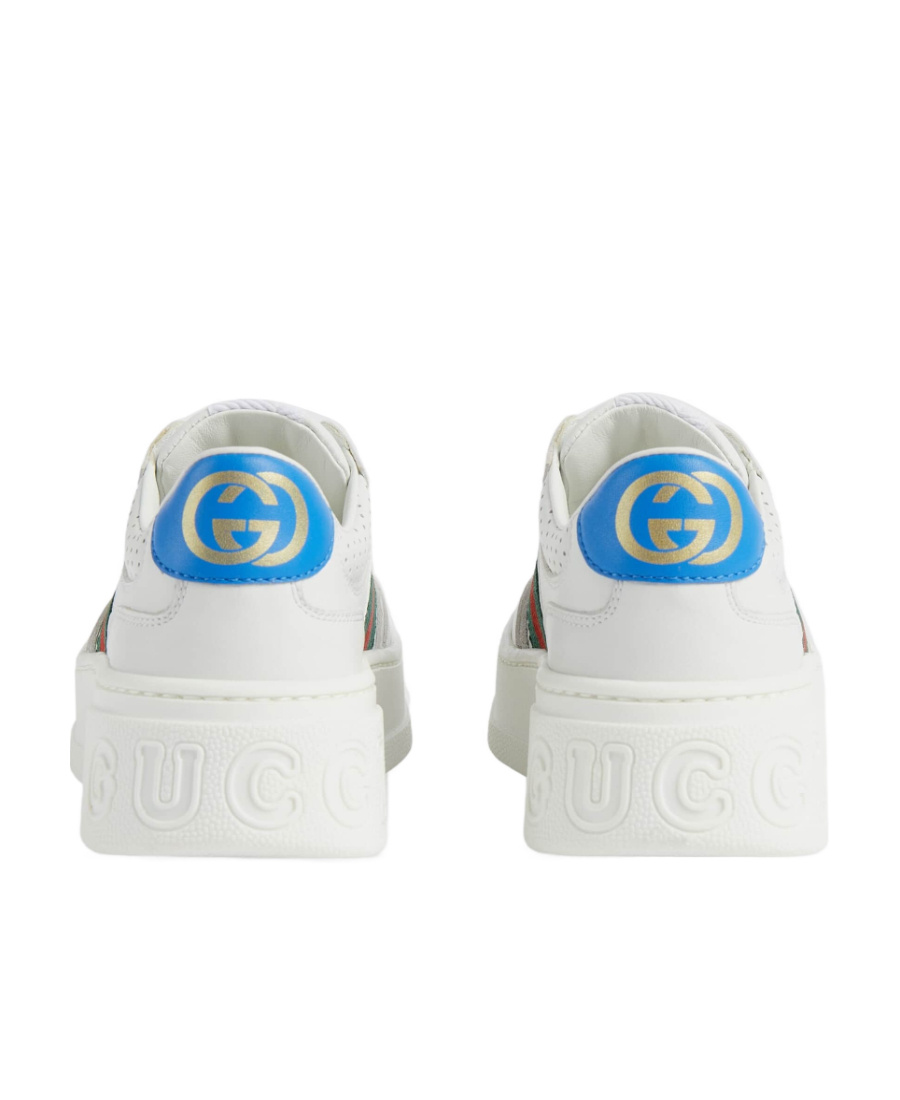 Shop Gucci House Web Chunky Sneakers In White