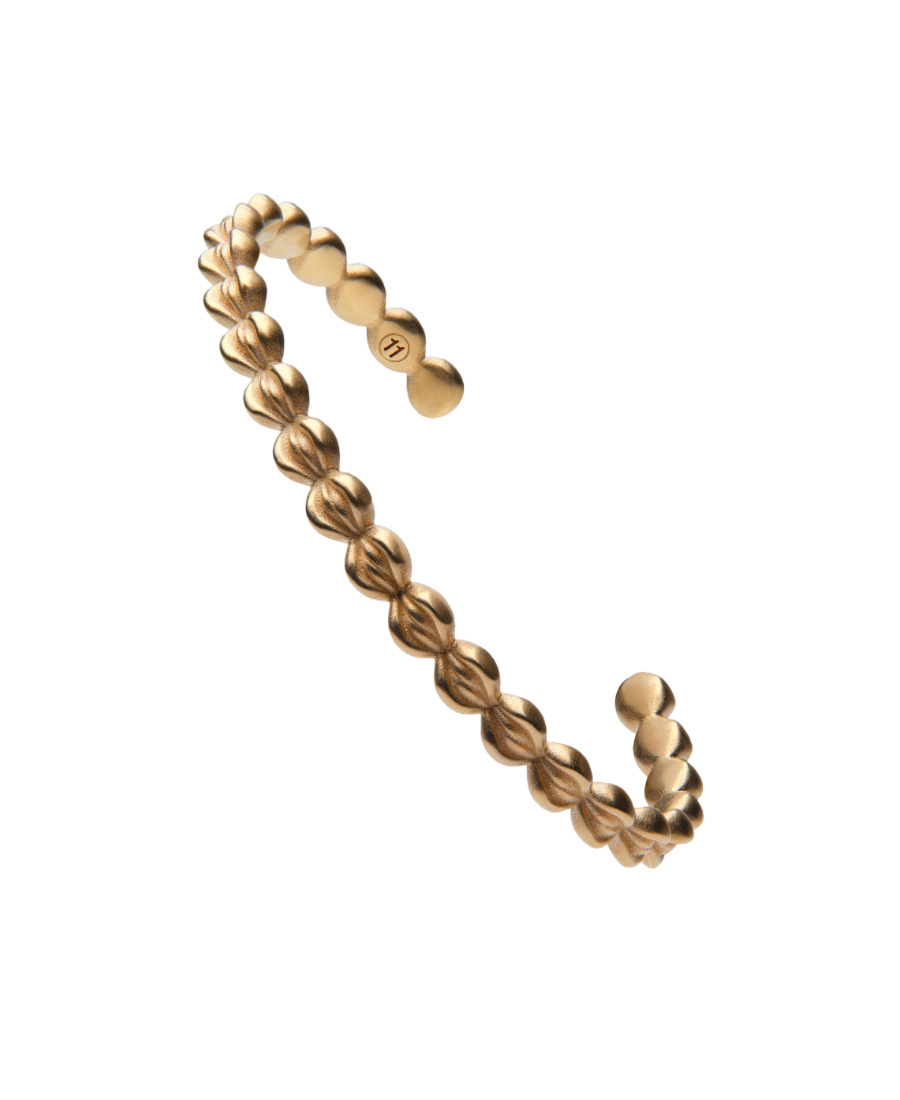 Maison Margiela Polished Open-cuff Bracelet In Yellow