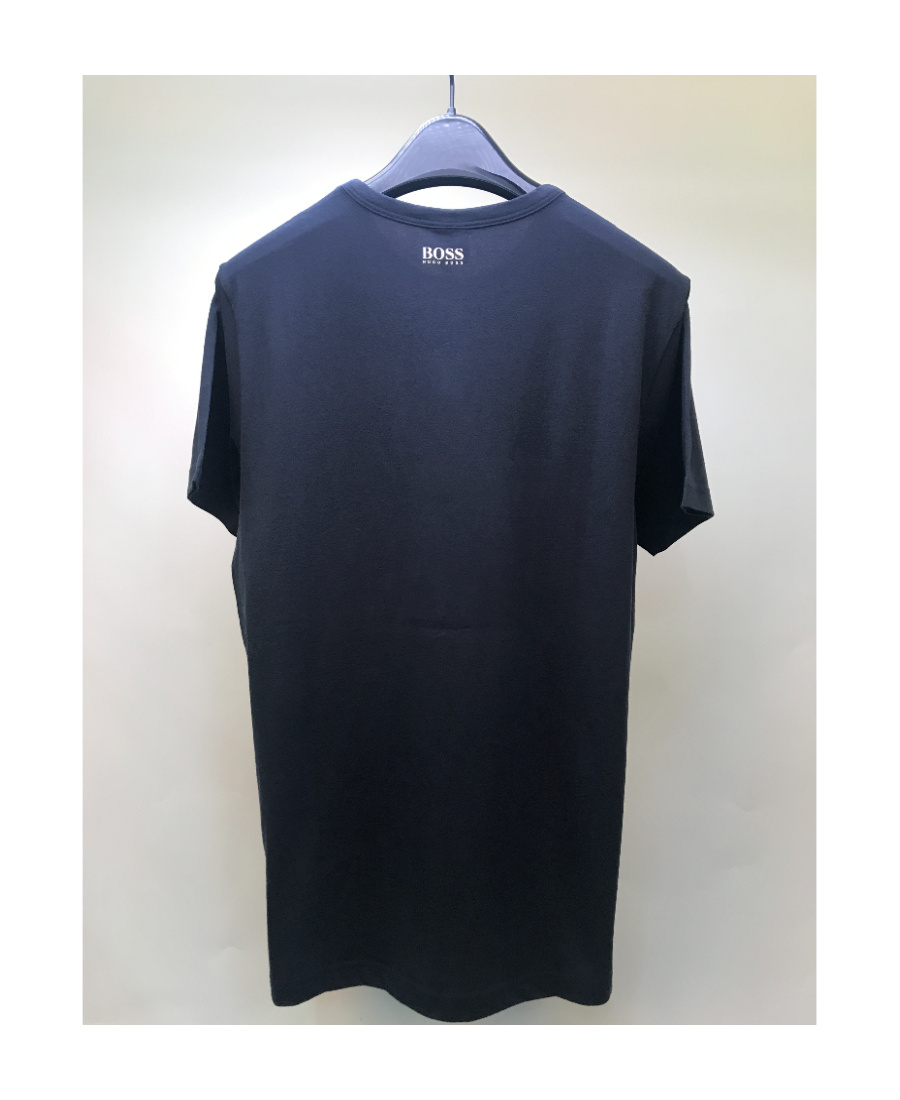 HUGO BOSS OPEN-NECKED BLACK SHIRT