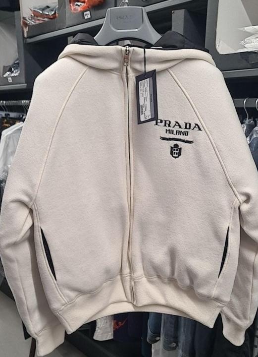 Prada Logo Casual Jacket In White