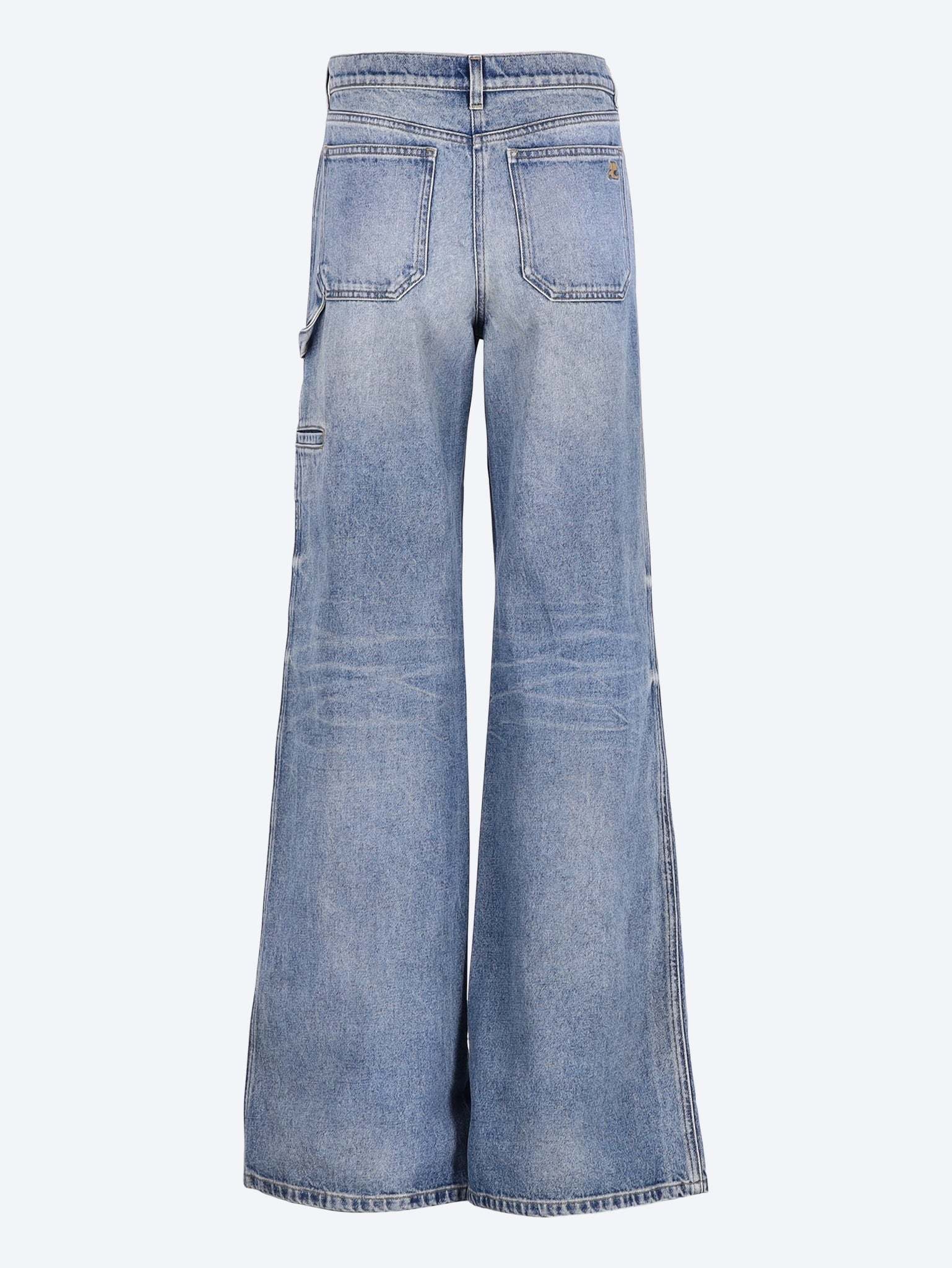 Courrèges Belt Loop Denim Trousers In Blue