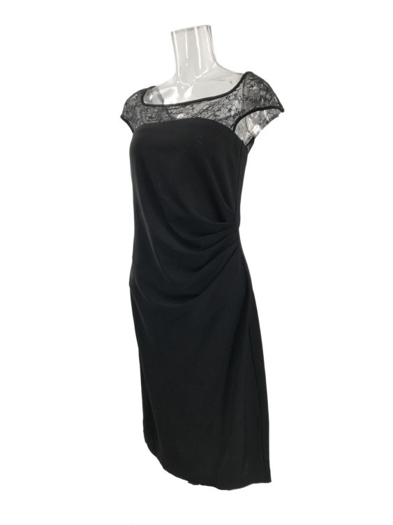 Max Mara Pleated Detail Dress In Black