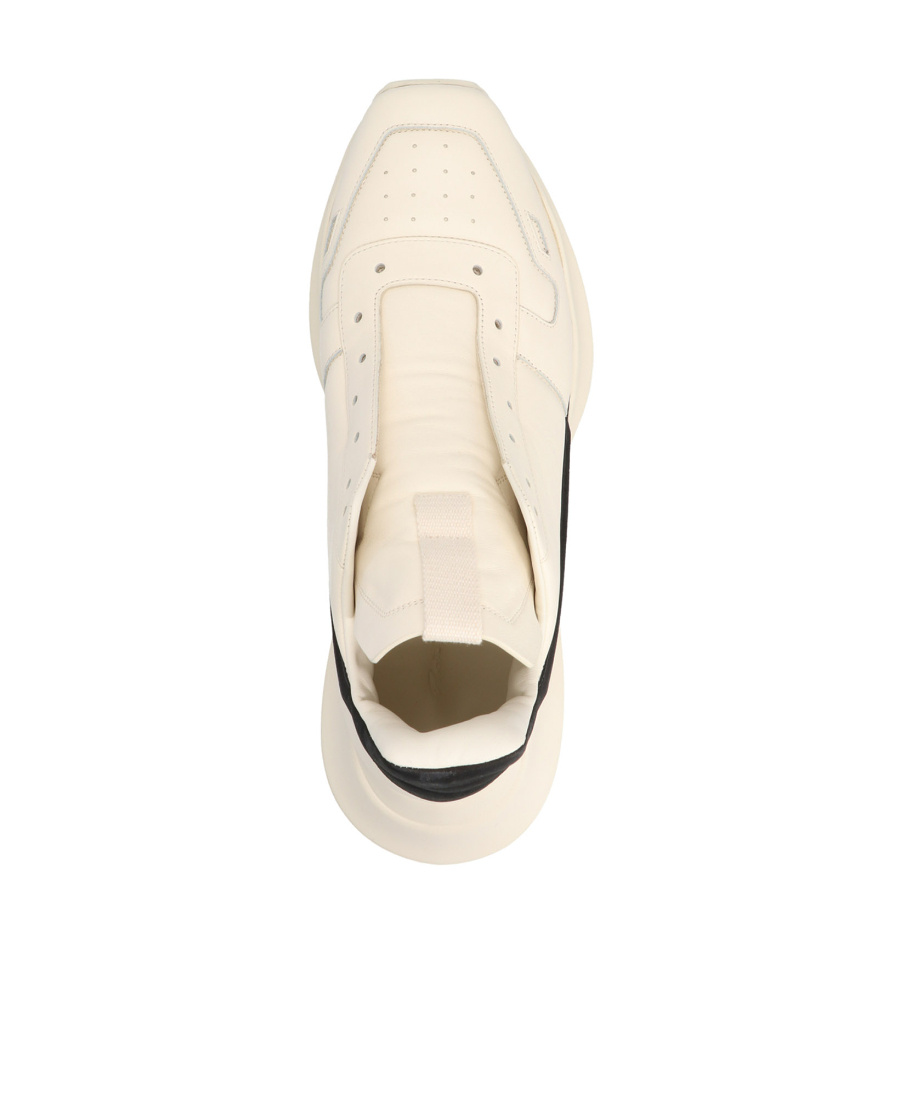 Rick Owens Geo Geth Leather High-top Sneakers In Nude