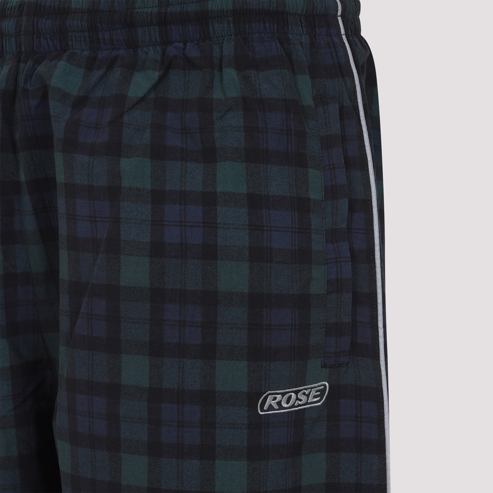 Martine Rose Track Pants With Check Pattern And Cuffed Hem In Black