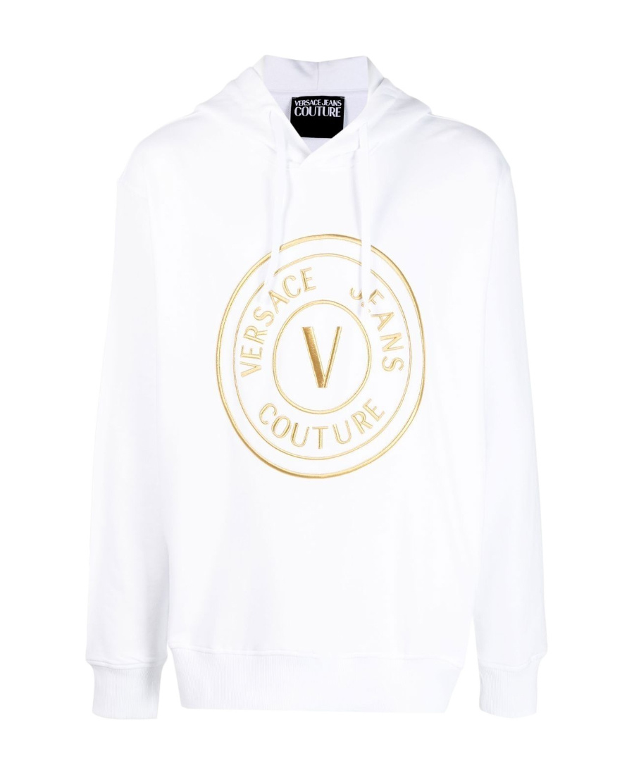 Versace Jeans Logo-print Cotton Hoodie In White