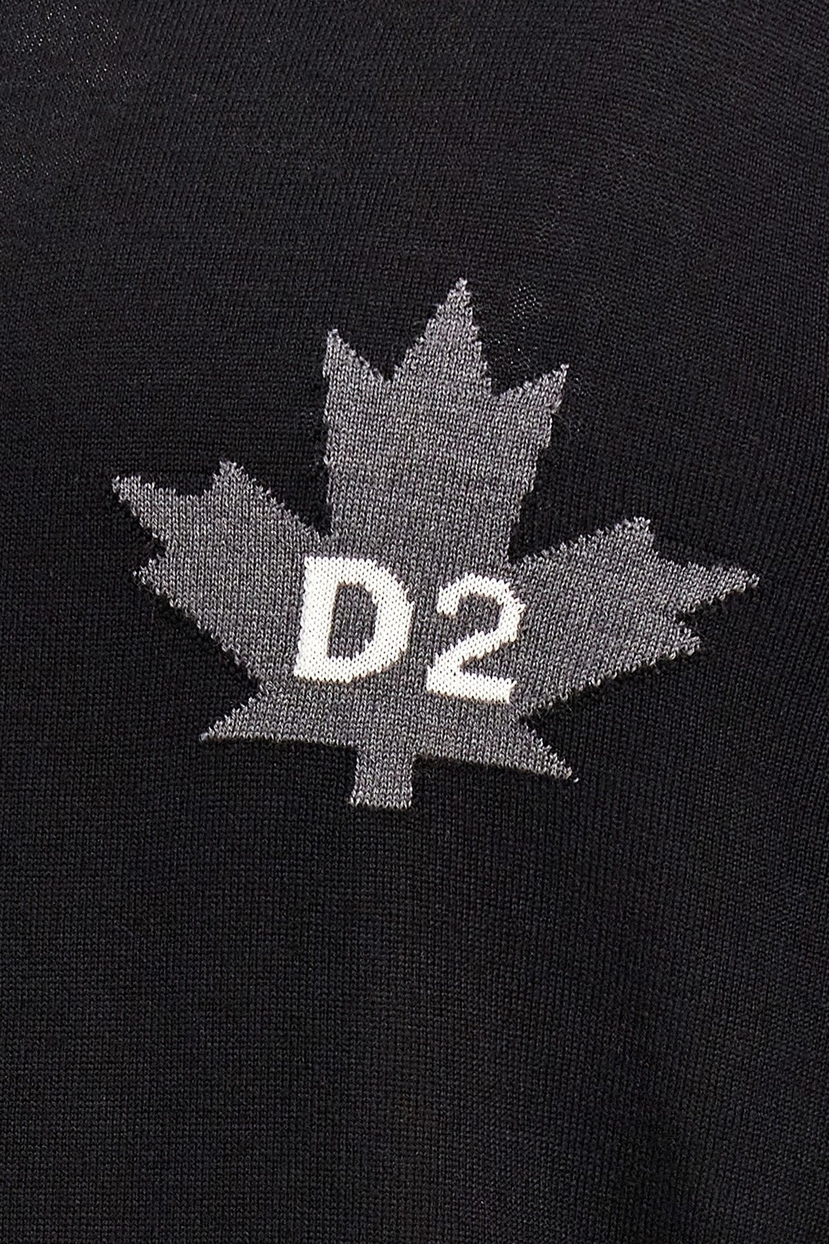 Dsquared2 D2 Leaf Wool Sweater In Black