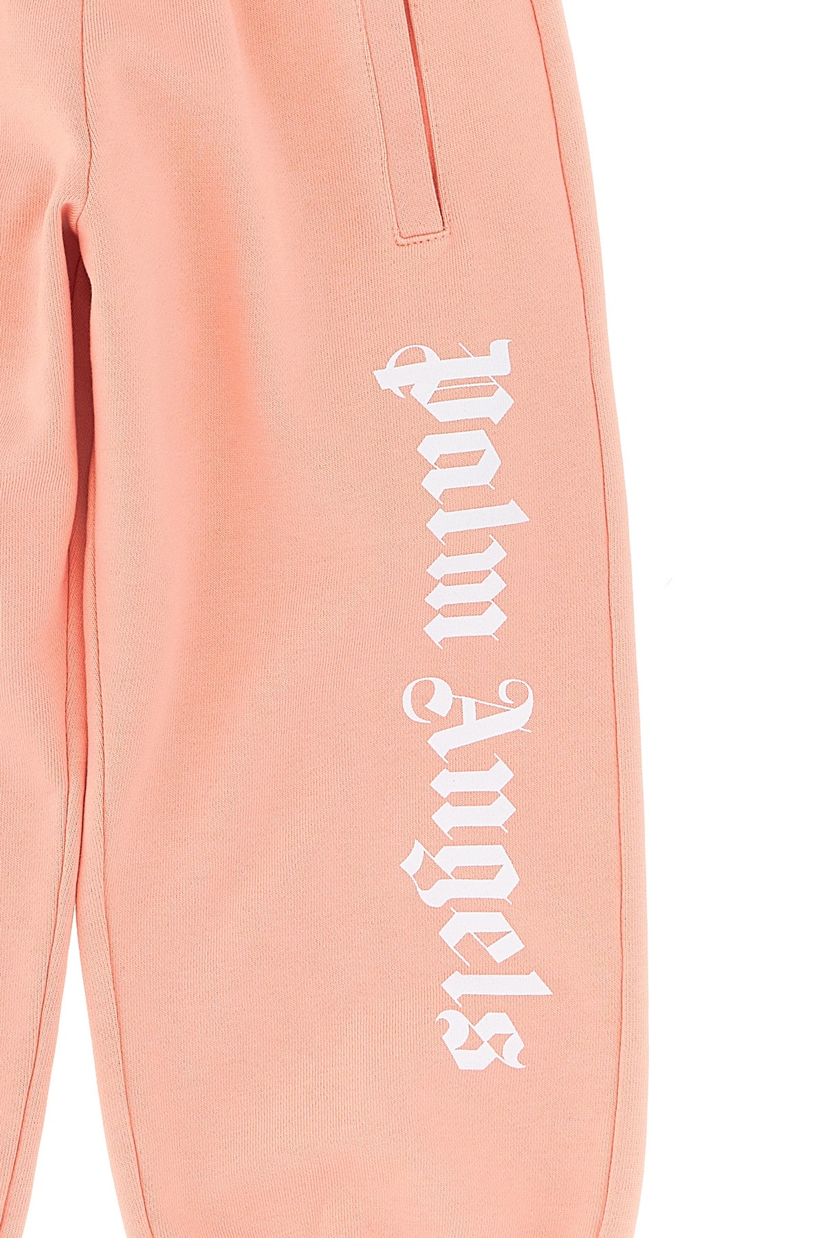 Palm Angels Kids Logo Printed Drawstring Track Pants In Nude