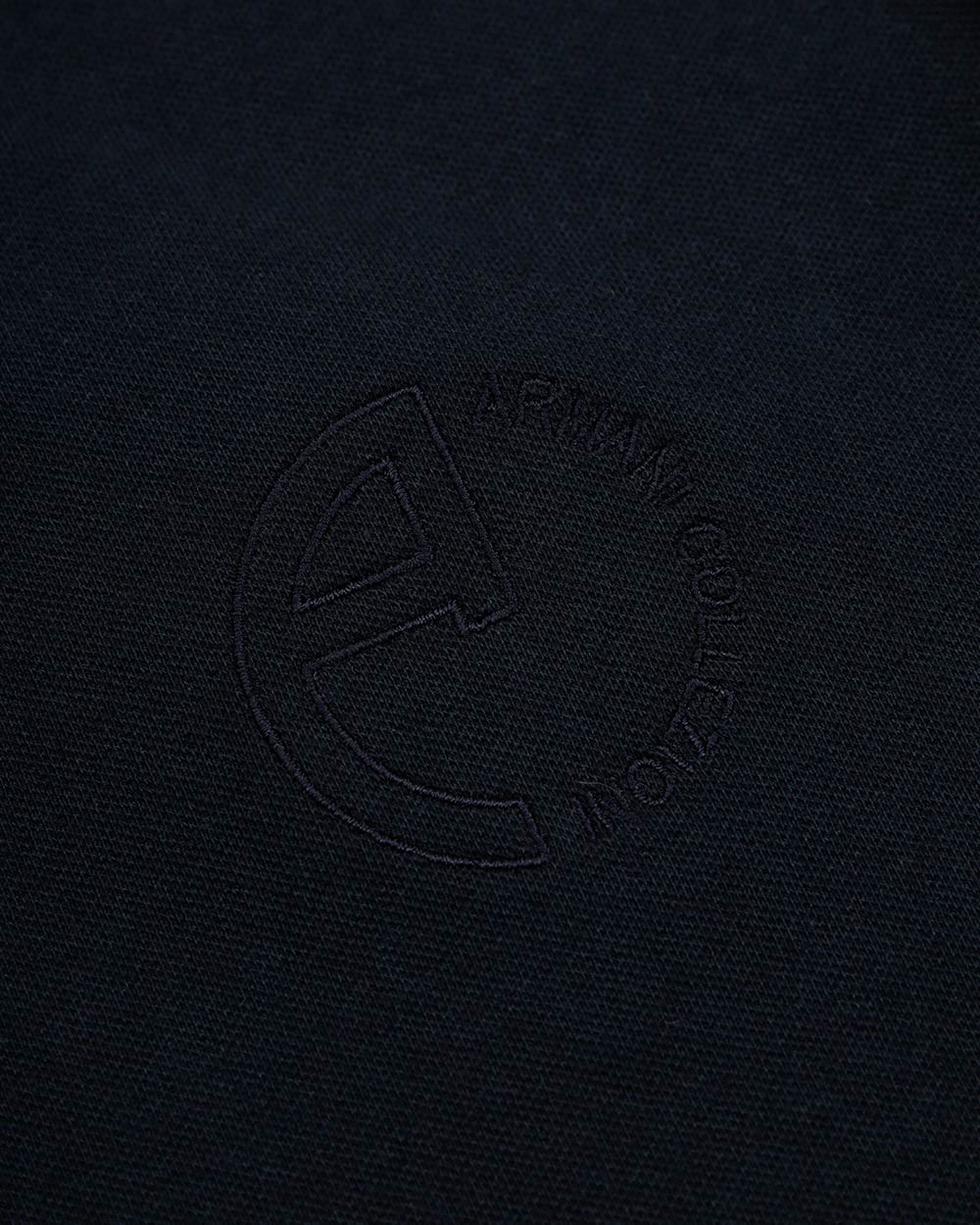 Armani Collezioni Logo Embroidered Polo Shirt In Black