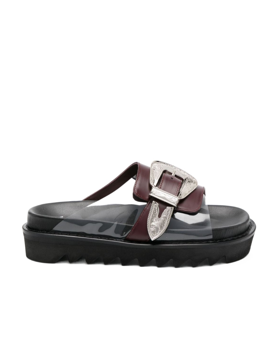 Shop Toga Open-toed Slippers In Black