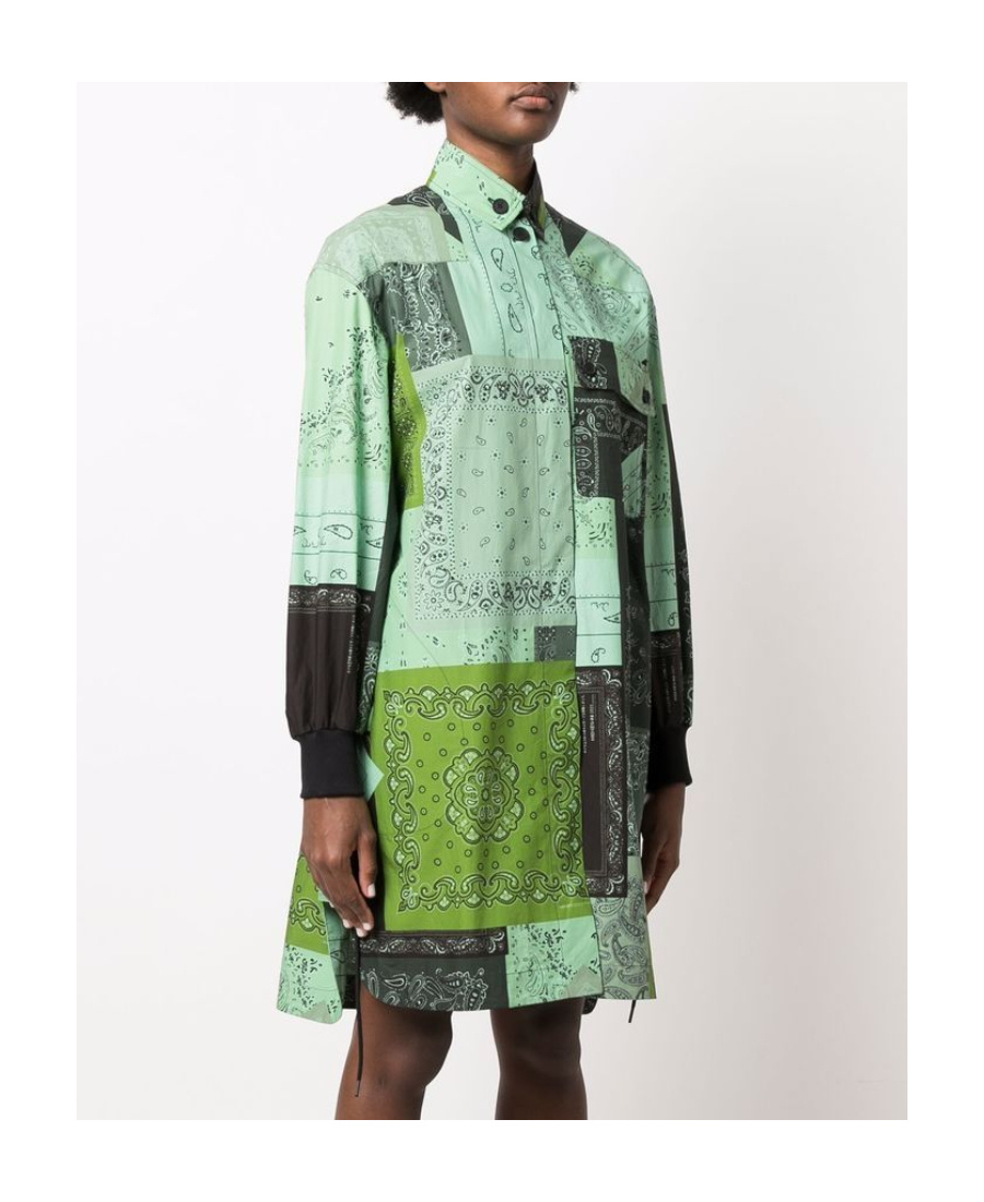 Kenzo Paisley-print Shirt Dress In Green