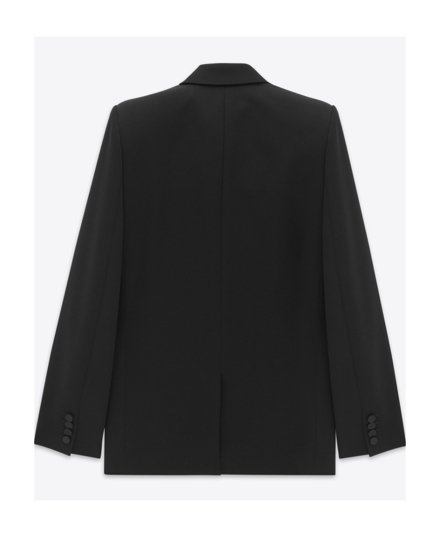 Saint Laurent Classic Long-sleeve Tuxedo Blazer In Black