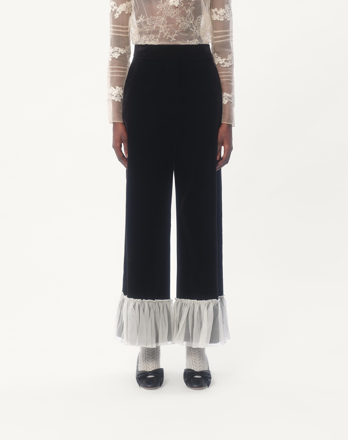 VALENTINO COTTON VELVET TROUSERS