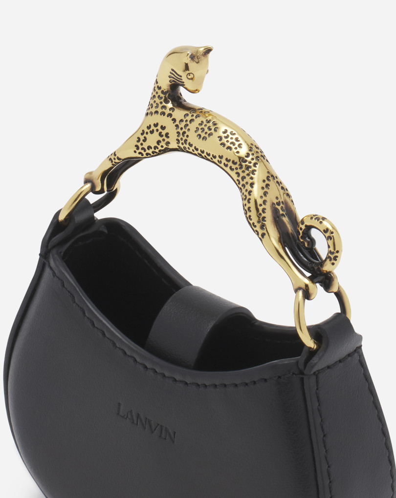 Shop Lanvin Cat Leather Mini Bag In Black
