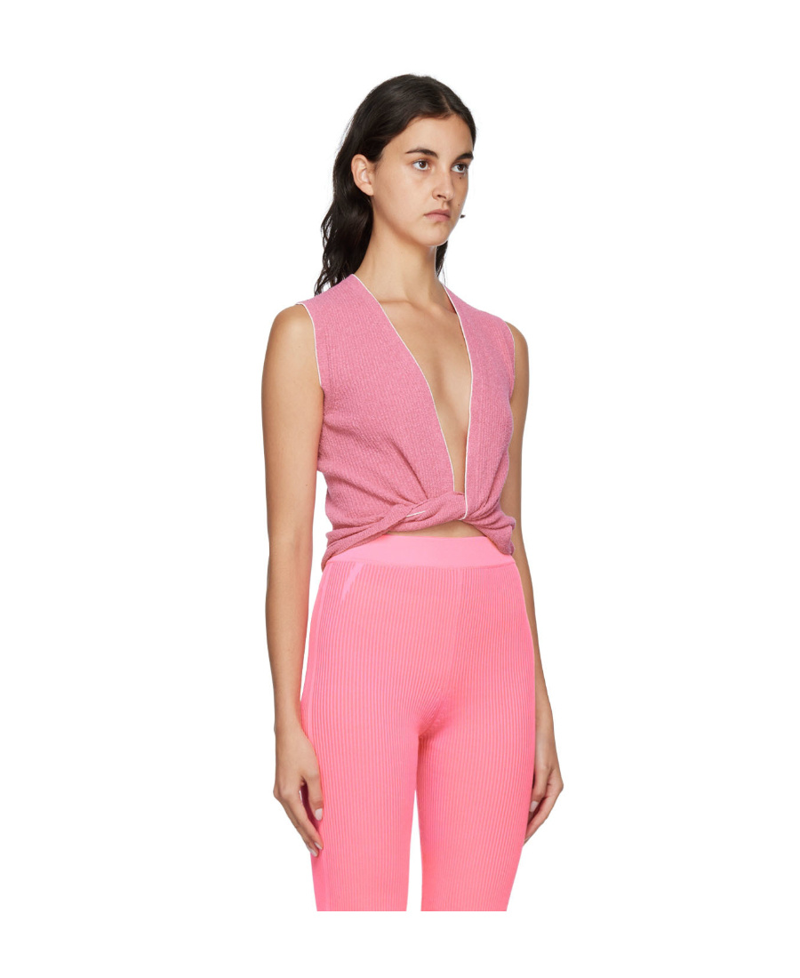 Jacquemus Knot-detail Sleeveless Top In Pink
