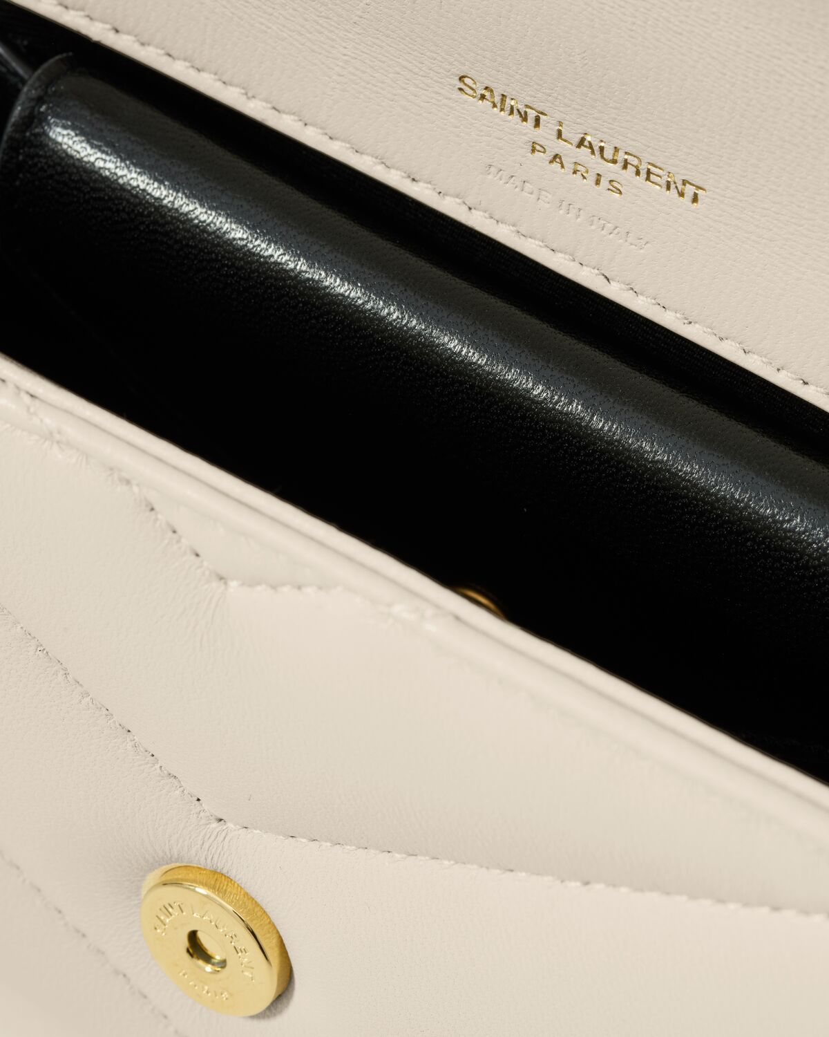 Saint Laurent Loulou Mini In Lambskin In Retro White
