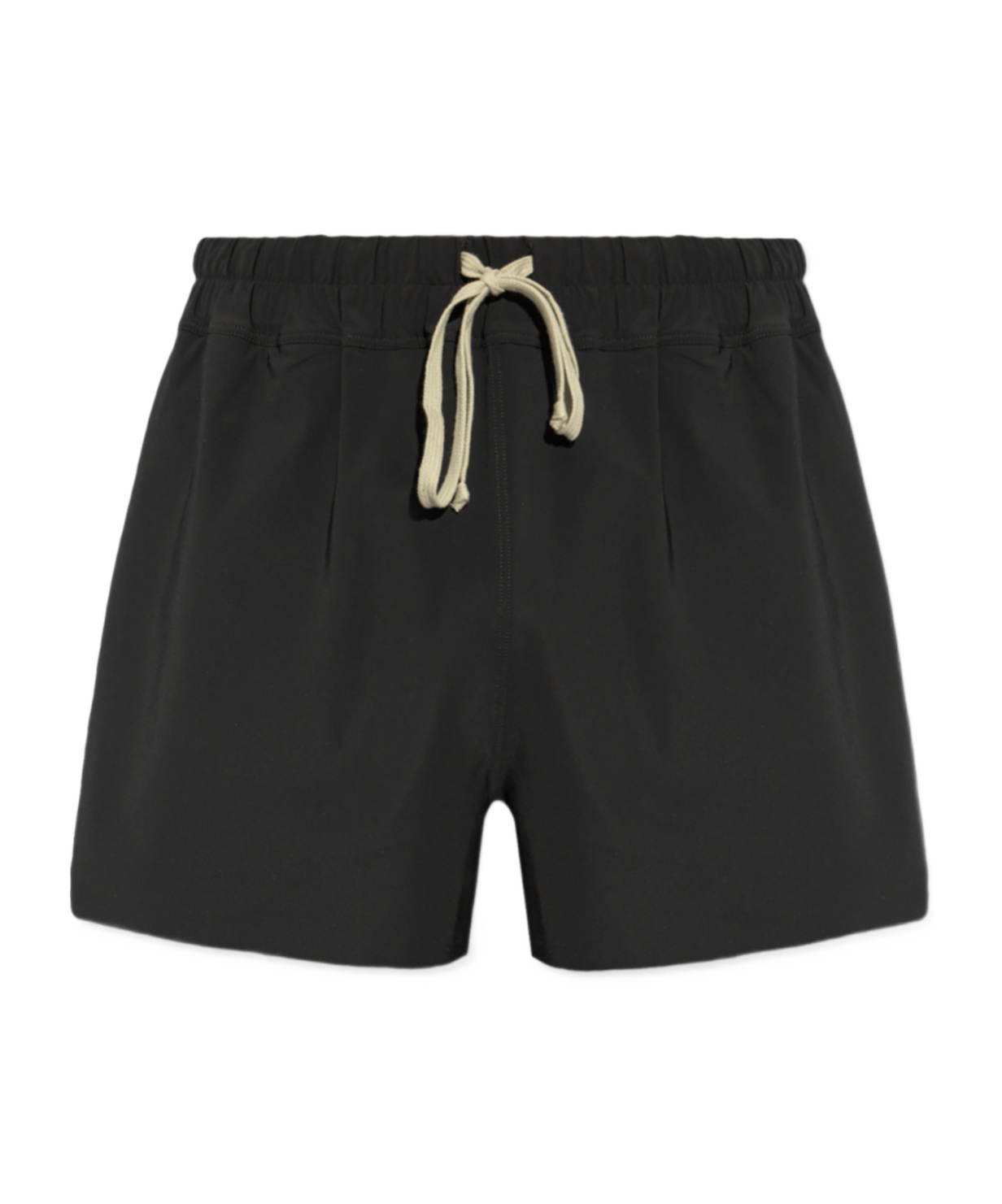 Rick Owens Elastic Waistband Swim Shorts With Side Pockets In Black