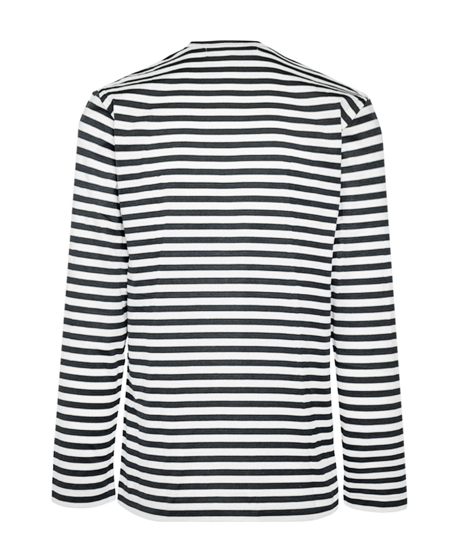 Comme Des Garçons Play Heart-patch Striped Cotton T-shirt In White