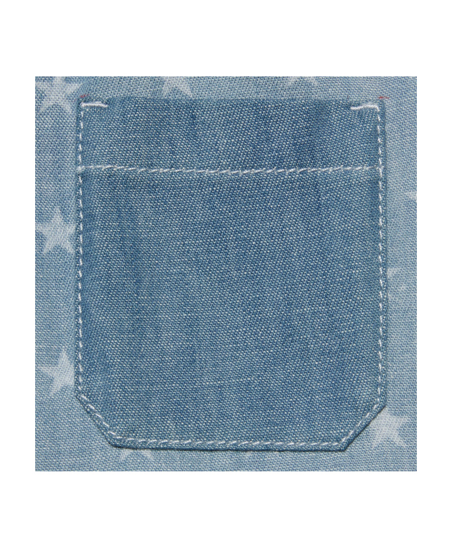Gucci Star-print Denim Shorts In Blue