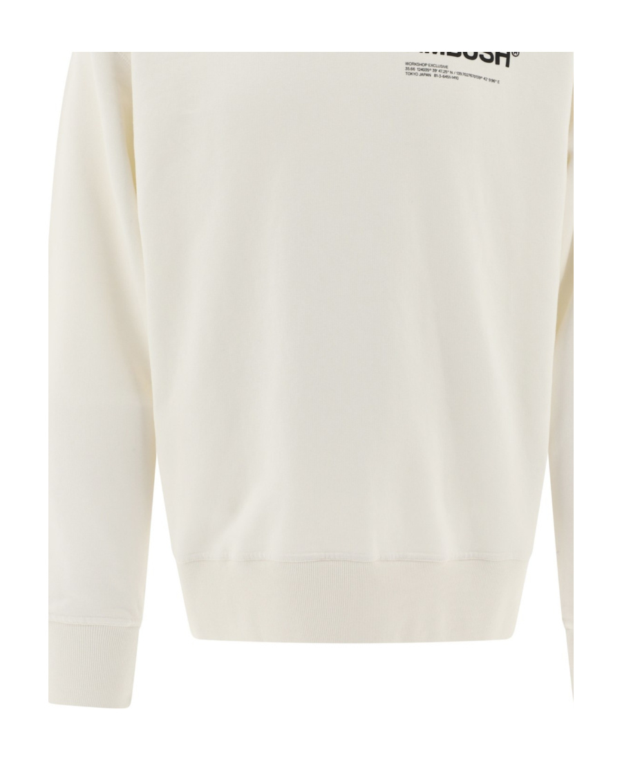 Ambush Fleeced Cotton Workshop Crew-neck Sweatshirt In White